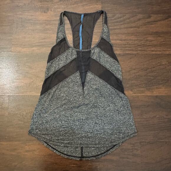 Lululemon If You're Lucky gray and black mesh panel tank top - Picture 5 of 10